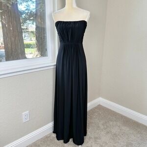 BCBG Paris Black Strapless Maxi Dress Womens 4 Formal Evening Gown Elegant Party